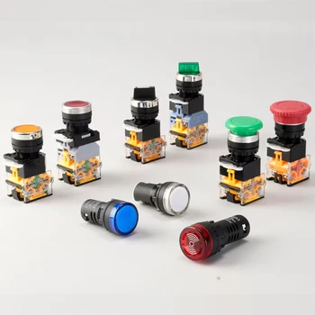 LA38-11ZS 22mm Emergency Stop Self-Lock Push Button Switch - NO+NC