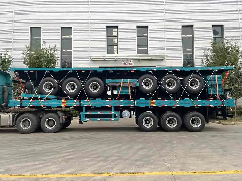 Vehicle Master Tri-Axle 3 4 5 Axles 40ft Trailers 50 Tons 20ft 40ft 50ft 53ft Container Chassis Flatbed Semi  Trailer for Sale