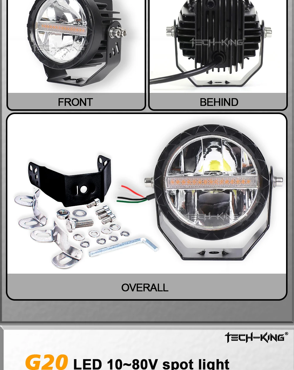 TK 3.5 Inch White Yellow Optional High Low Beam Car SUV Offroad Motorcycle ATV UTV BUS Truck LED Work Driving Head Fog Light For