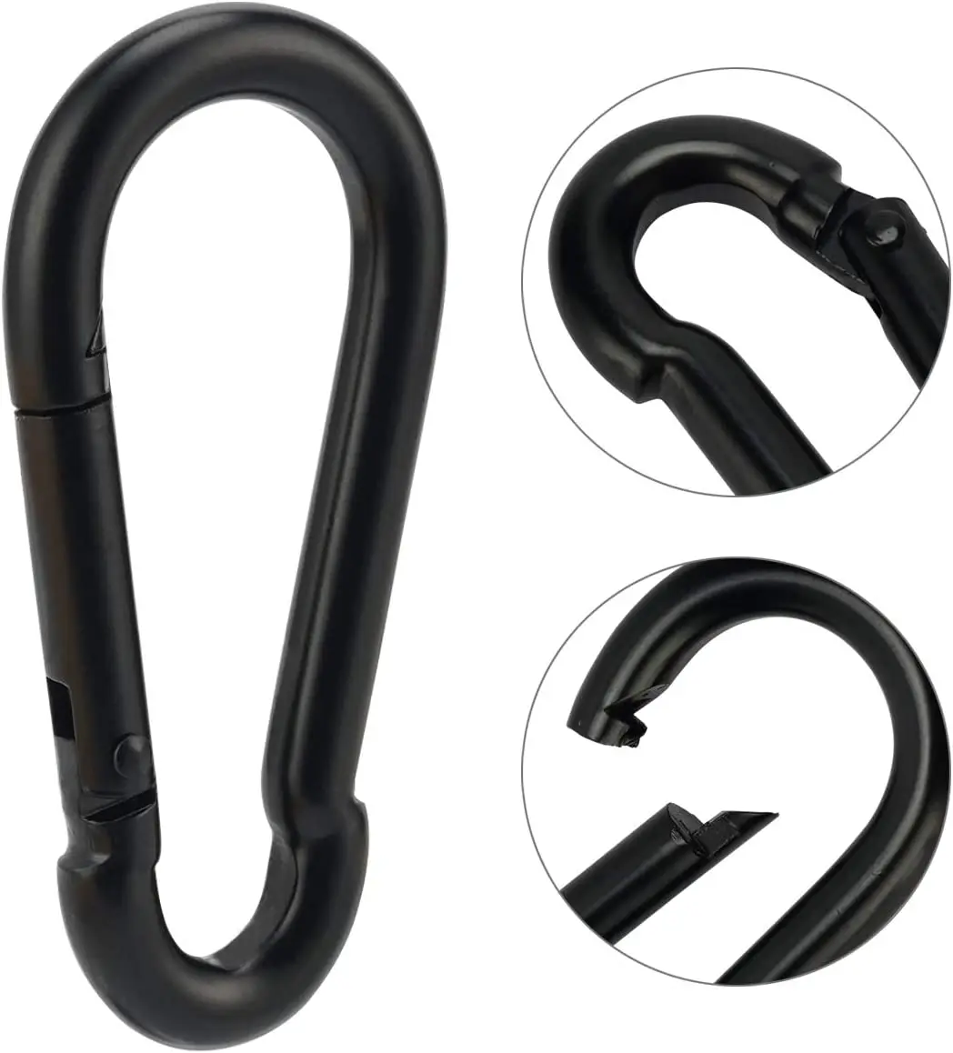 Factory Direct Gourd Shape Snap Hook Black Spray-paint Carabiner Rope Outdoor Hanging Accessory Hammock