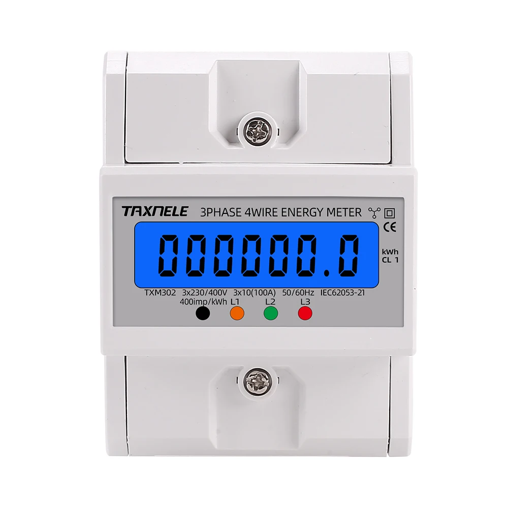 Din Rail 380V 3 Phase 4 Wire Electronic Watt Power Consumption Energy ...