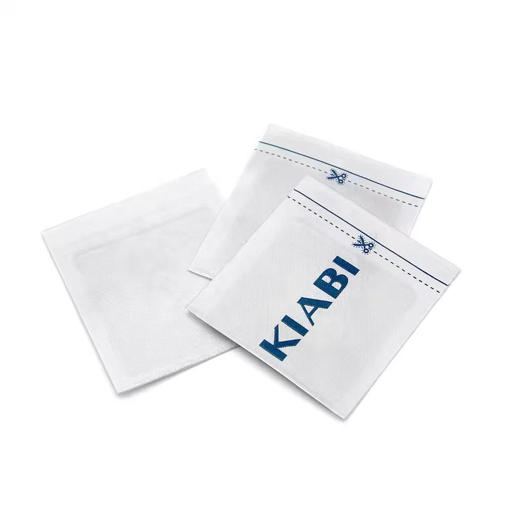 Security RF Woven Label EAS Security Anti Theft Fabric Hang Tags RF 8.2MHz Alarm Woven Clothing Label With Soft Label