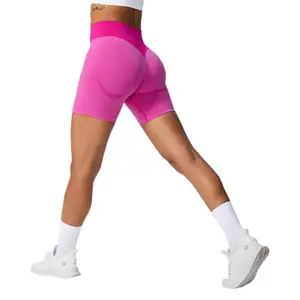 Women Seamless High Waist Top Quality 2 Tone Gym Peach Scrunch Butt Lift Gym Shorts for Women