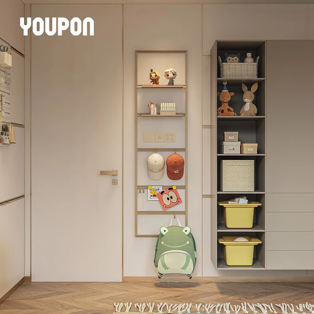 Factory Sale Wallmate & Inspiration Metal Frame Floating Wall Shelf Home Decor Wall-mounted Storage Behind the Door