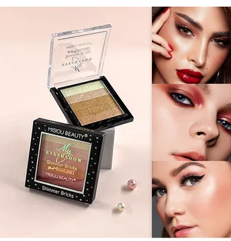 Hot Selling Five-Color Stripes Non-Smudge Pearlescent Eyeshadow Five-Color High-gloss Shimmering Color Eyeshadow Palette