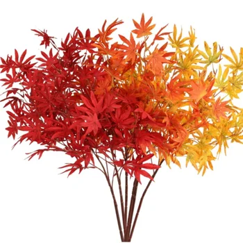 Artificial Maple Fall Leaves with Stem Autumn Christmas Branches for Home Kitchen Party Thanksgiving Festival Home Decoration
