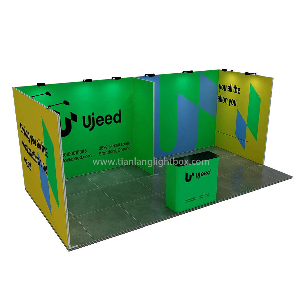 TianLang Modular 10x20 trade show displays aluminum portable exhibition booth stand set up quickly with toolless