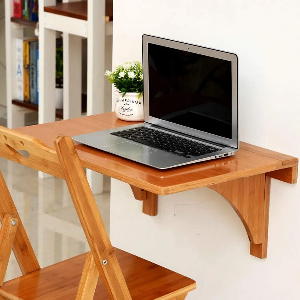 Table Murale Pliante En Acier Inox - Bureau Flottant 40x30 Cm - Idéal Salle De Bain, Balcon, Bureau