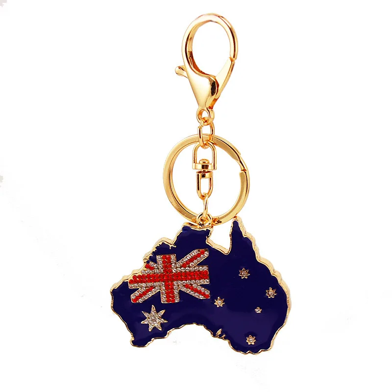Australia Flag Bottle Opener Key Ring - Plastic Encased Metal Opener With Printed Flag Design - View #4