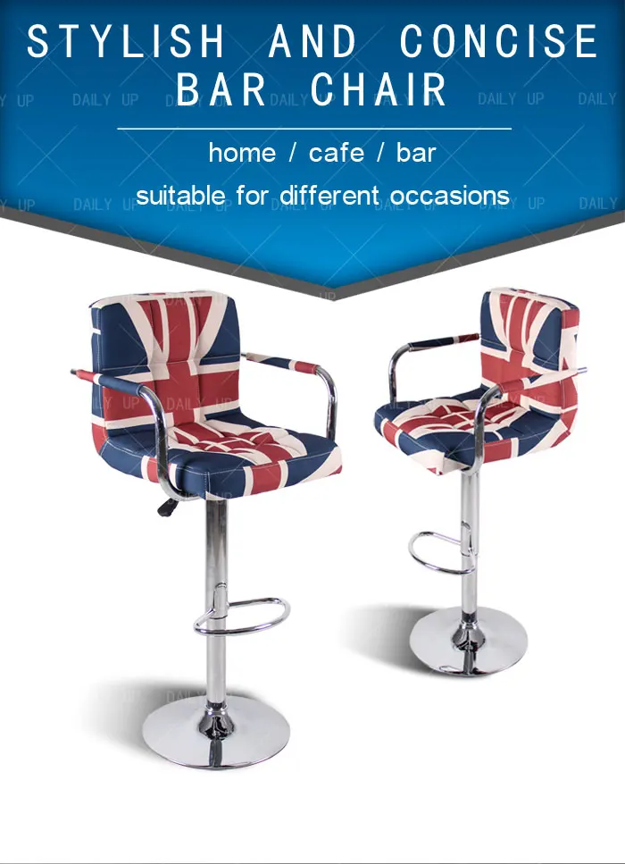 Factory Sale Adjustable High Bar Chair With Armrests And Footrest Low Back Swivel Counter Stool For Home Bar And Kitchen Dining