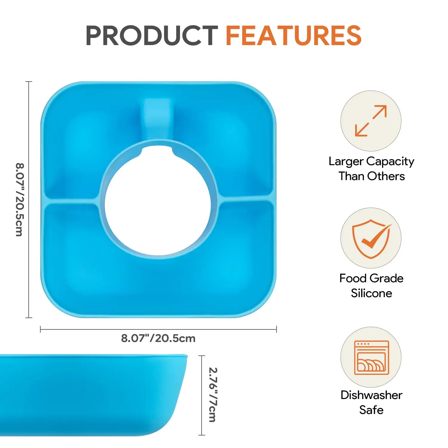 Snack Bowl Stanley Cup Food Box 4 Compartment Reusable Snack Ring