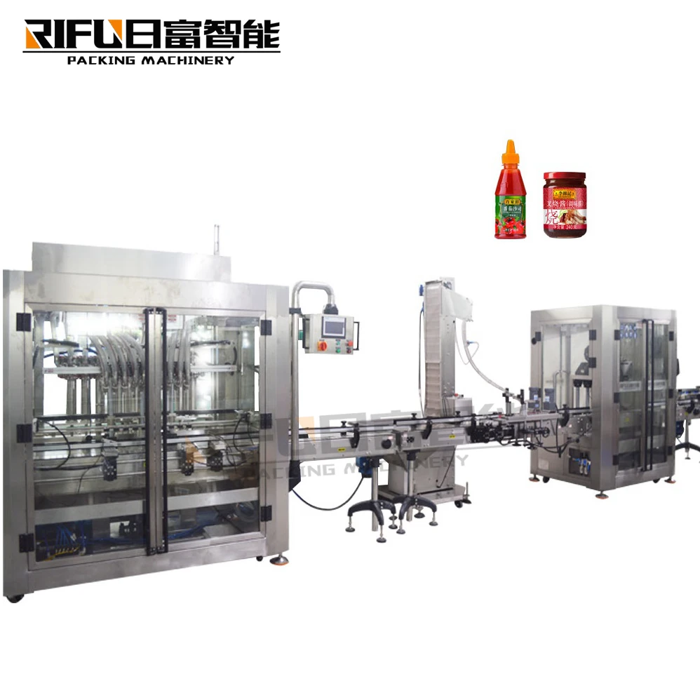Automatic Sauce Filling Production Line Filling Capping Labeling System ...