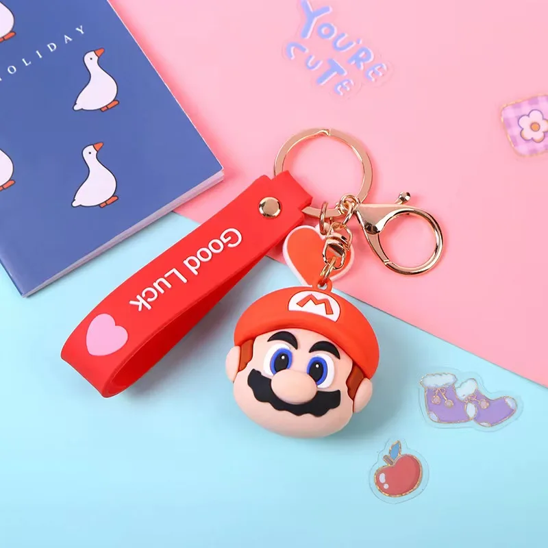 2020 nuovo super mario bros portachiavi cartone animato 3d super mario  portachiavi moda mario borsa charms ciondolo portachiavi regalo bambino