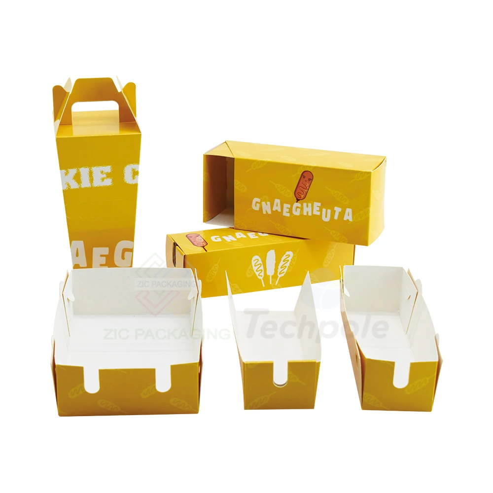 Printed Parchment Paper Custom Logo Popcorn Hot Dog Burger Sheet Waffle Stick Tray Corndog Paper Box