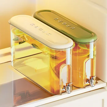 Wholesale Cold Water Jug Kettle Lemon Fruit Juice Ice Tea 4L Fridge Storage Box Cold Beverage Drink Dispenser