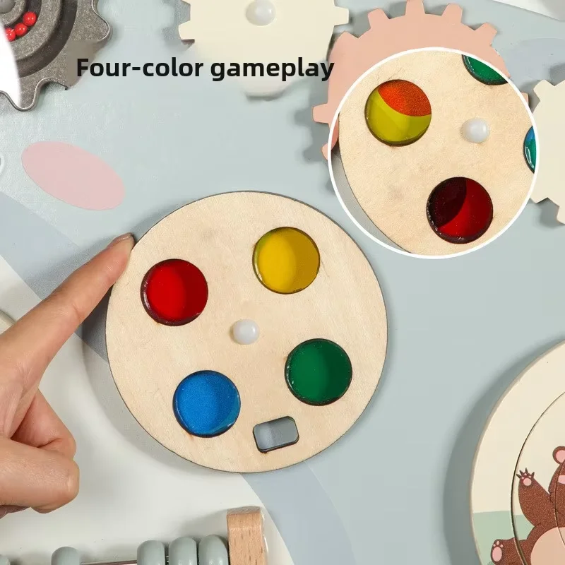 도매 몬테소리 다기능 감각 보드 벽면 게임 돌고래 바쁜 보드 어린이용 나무 장난감 교육용 완구
