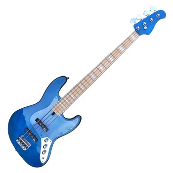 Flyoung ブルー 4弦エレクトリックベースギター メイプルネック