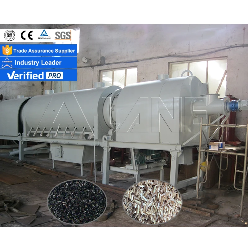 LANE Paddy Straw Biochar Carbonized Rice Husk Rotary Continuous Carbonization Furnace Charcoal Production Line