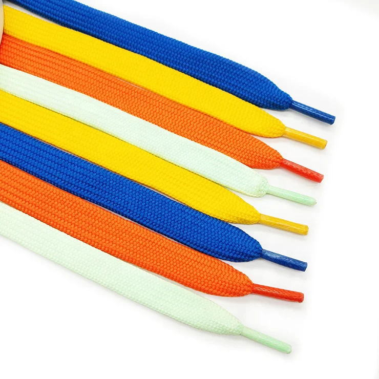 Custom various kinds colors fashion logo shoe laces customized wide polyester flat shoelaces