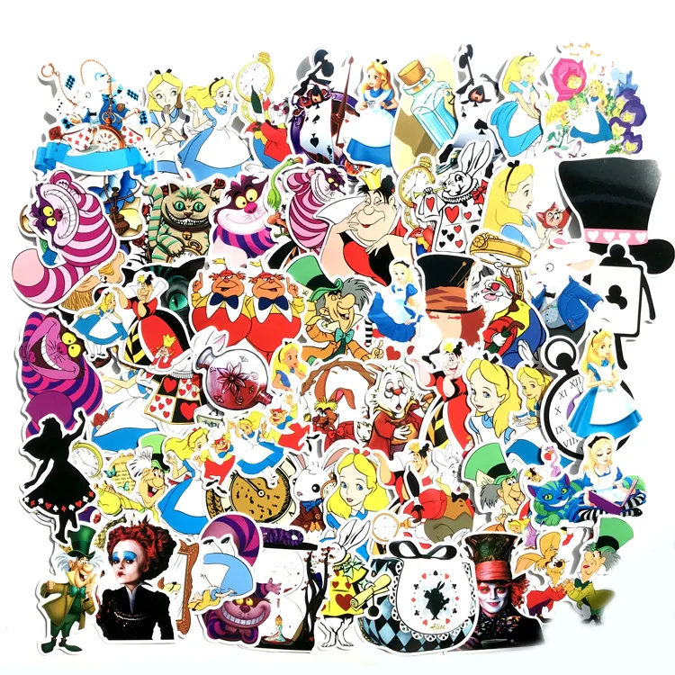 70pcs Fairy Tale Alice Girl Cartoon Graffiti Sticker Set