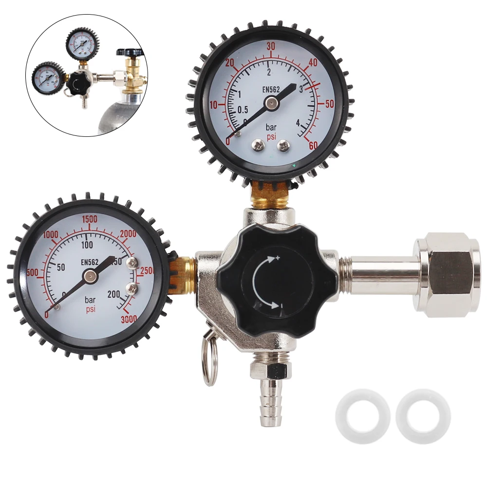 Homebrew Co2 Dual Gauge Regulator W21.8 Pressure Reducer Welding ...