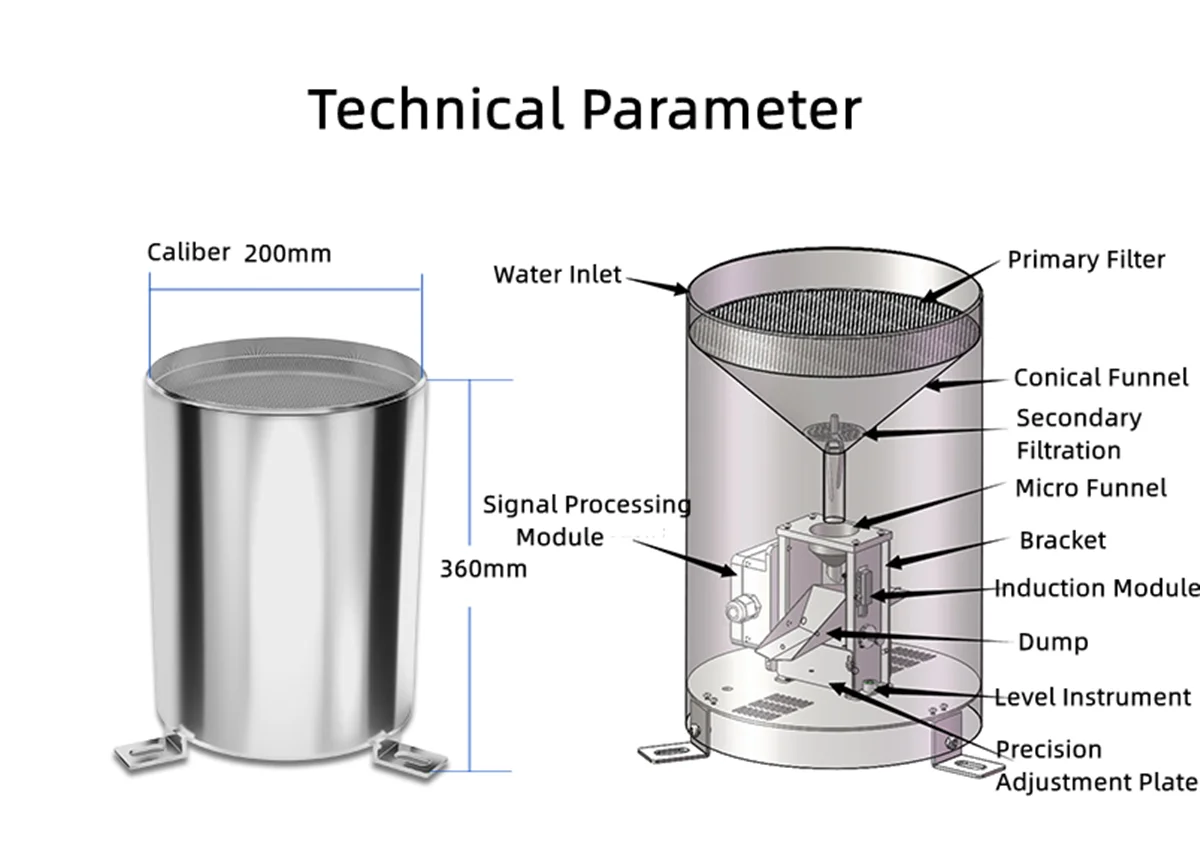 Rs485 Stainless Steel Tipping Bucket Rain Gauge Buy Rain Gauge Meter