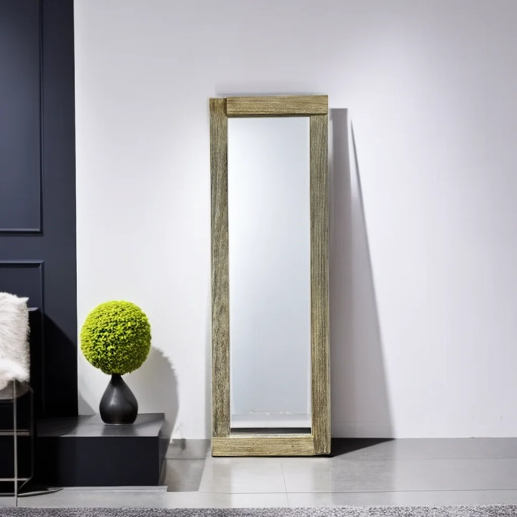 Full Length Rustic Wooden Mirror Frame Design Living Room Home Decor