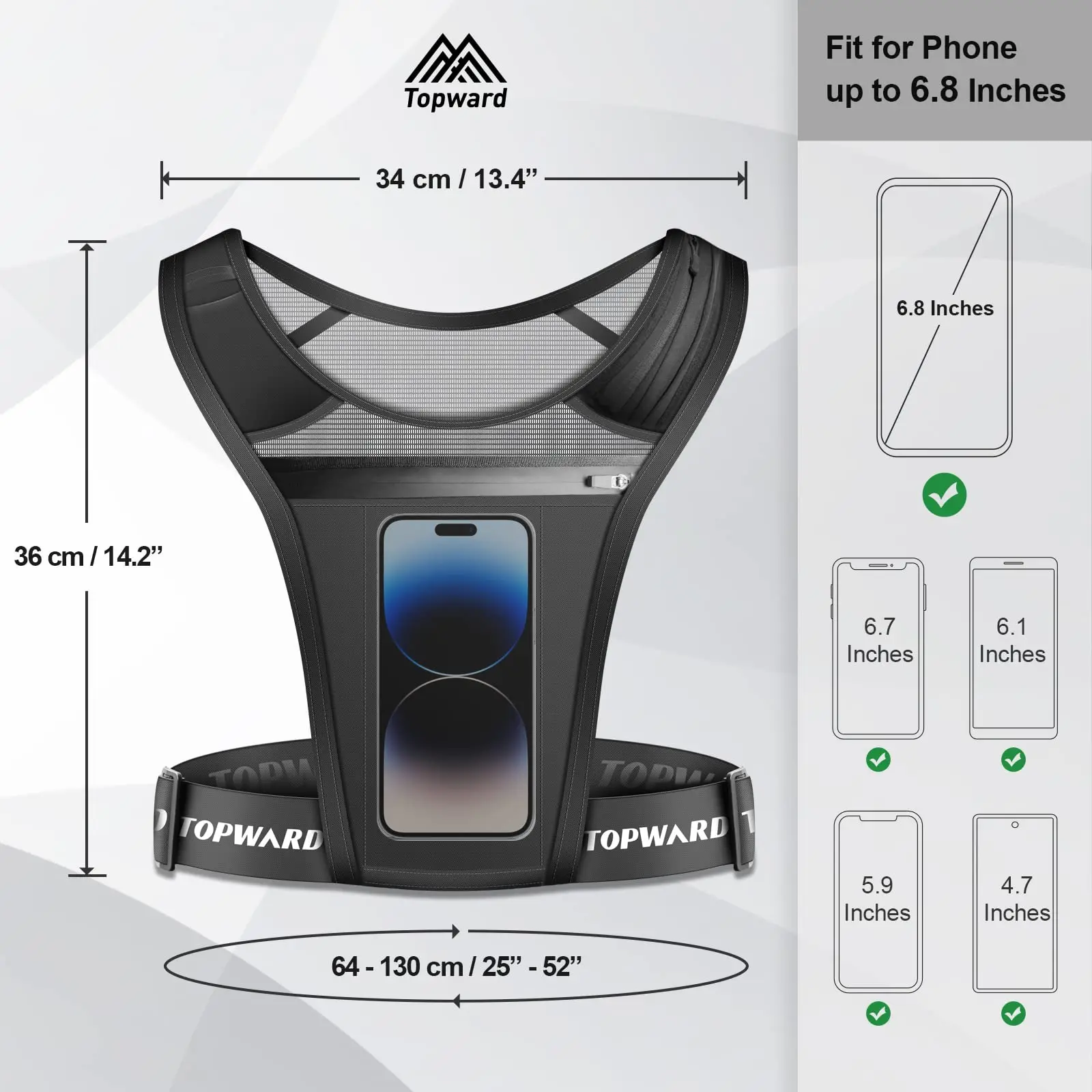 Running Vest Phone Holder For Men Women Waterproof Cell Phone Key Pouch