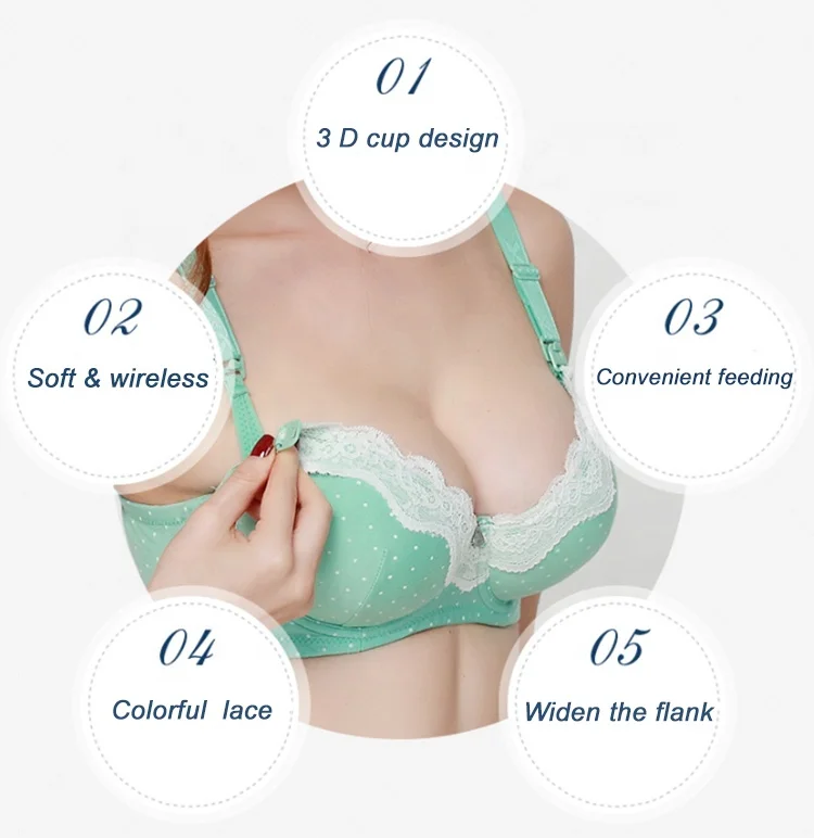 upper button nursing bra wireless push