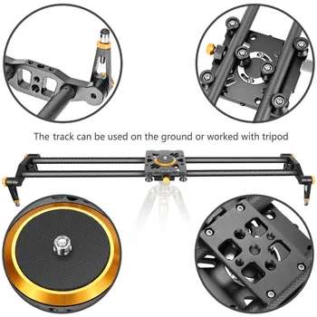 Neewer 39.4 Inches/100 cm Carbon Fiber Camera Track Slider Video Stabilizer Rail with 6 Bearings for //Camera DV Video detail image