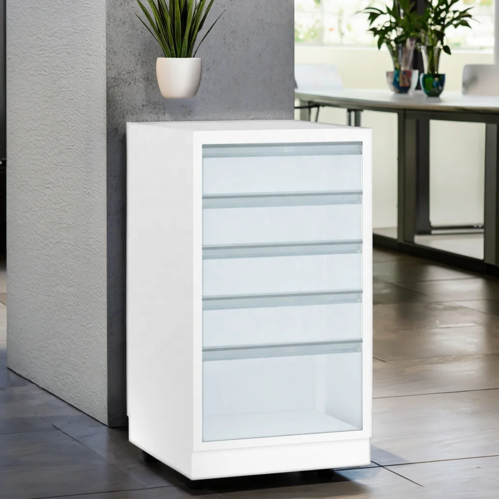 Modern Heavy Duty Medical Document Storage Cabinet 430mm Hospital School Archives Secure Locks Anti-Fire Layer Stainless Steel 5