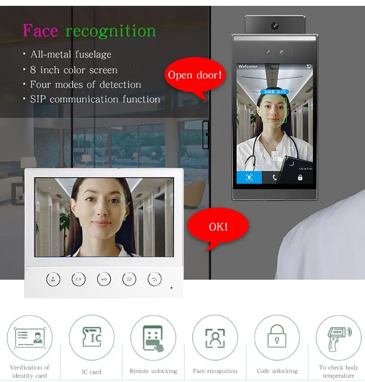 Face Recognition Access Control System SIP Video Call Remote Door ...