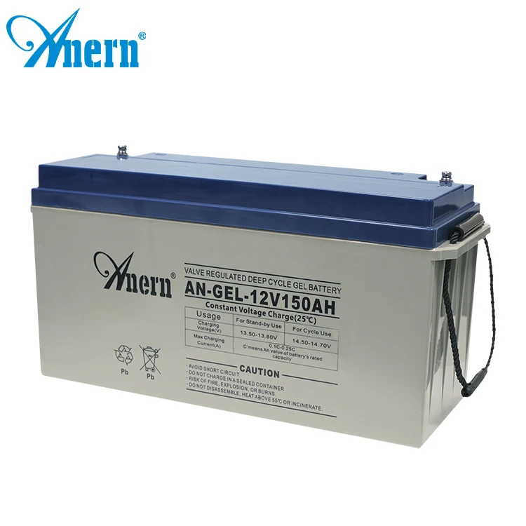 Anern 12 volt solar battery GEL 12v 150ah solar battery