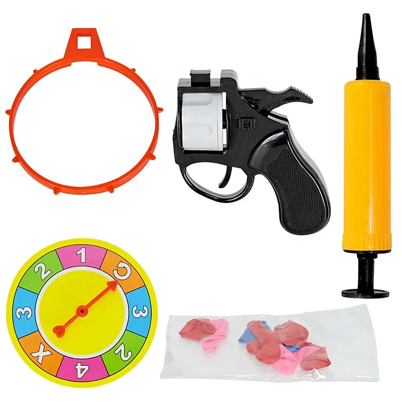 Russian Roulette Model Balloon Gun Pistol Bang Party Game Fun Tricky Toy  Gift
