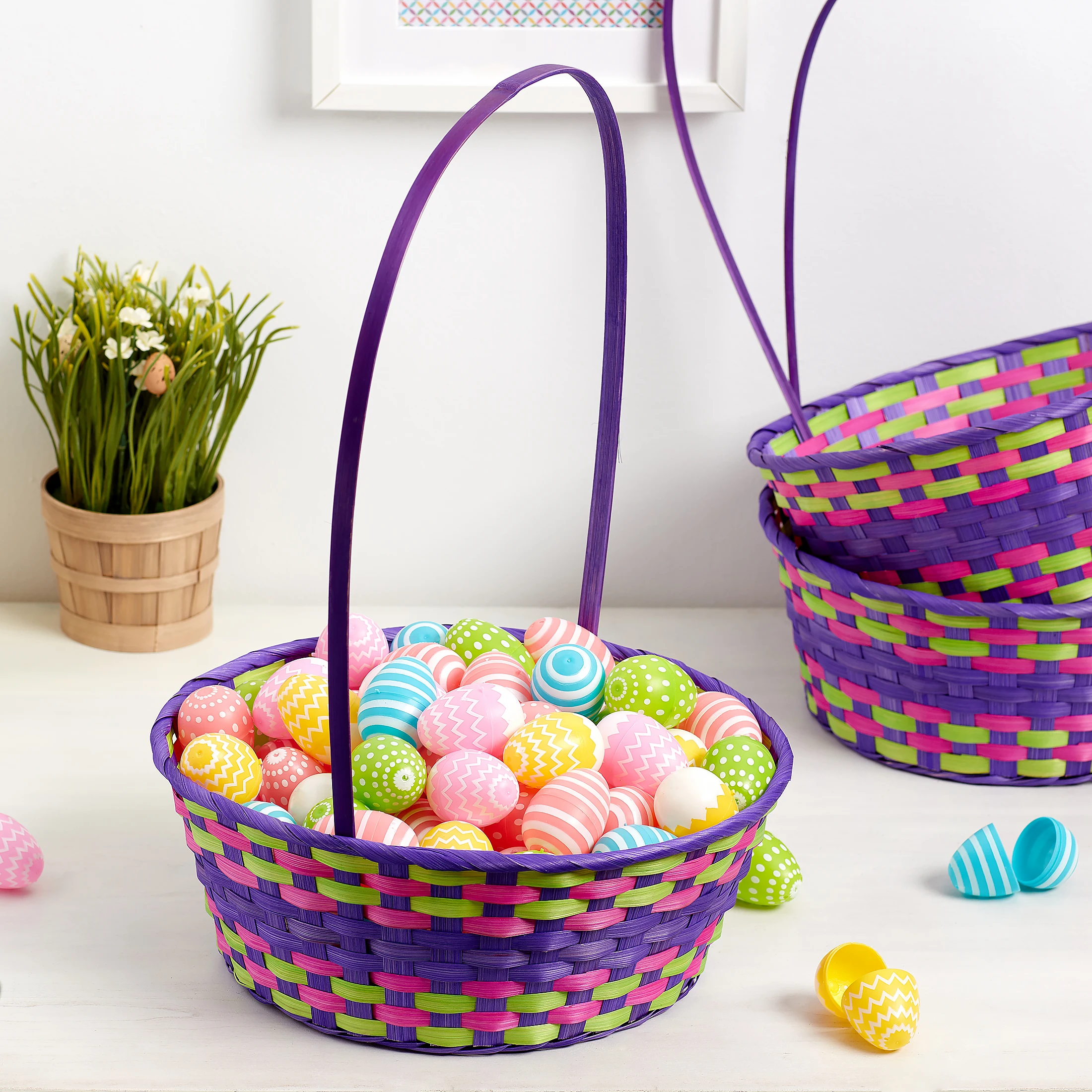 Christmas Easter Bamboo Gift Baskets Picnic Storage Baskets Wholesale