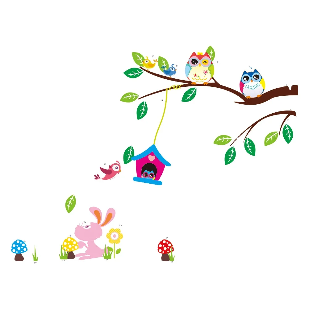 Jungle Monkey Tree Climbing Wall Decals PVC Vine Leaves Stickers for Baby Nursery Kids Room Living Room Wall Art Decor