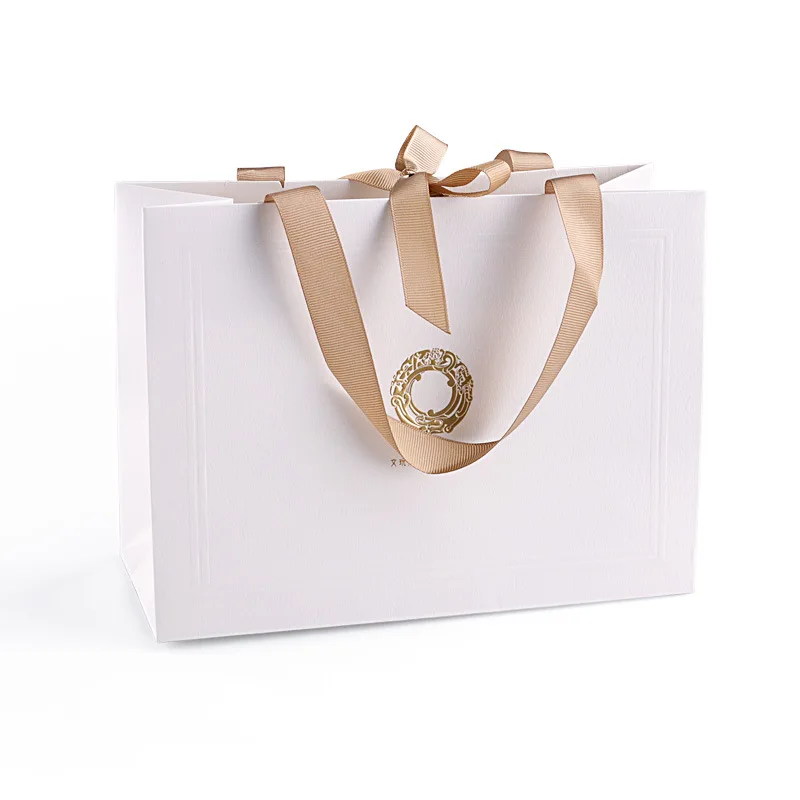 Custom Printed Shopping Kraft Paper Bag With Handle Restaurant Fast Food Takeaway Bag