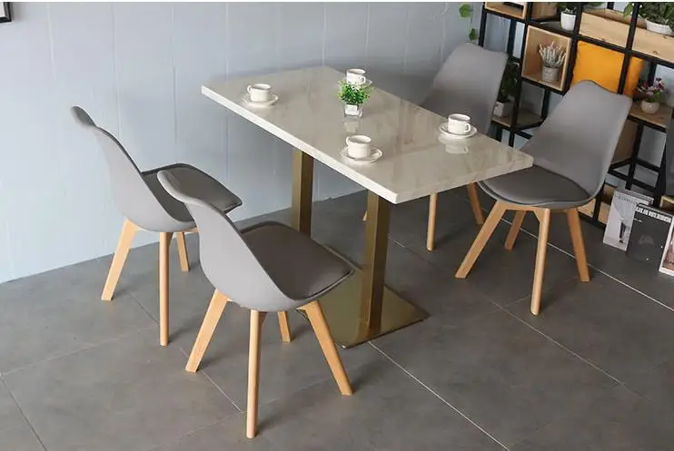 Luxury commercial cafe furniture artificial sintered stone restaurant marble dining table