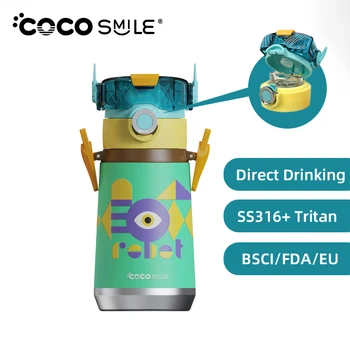 500ml Vacuum Insulated Stainless Steel Water Bottle for Kids BPA Free Eco-Friendly Back to School Cute Cartoon Robot Design