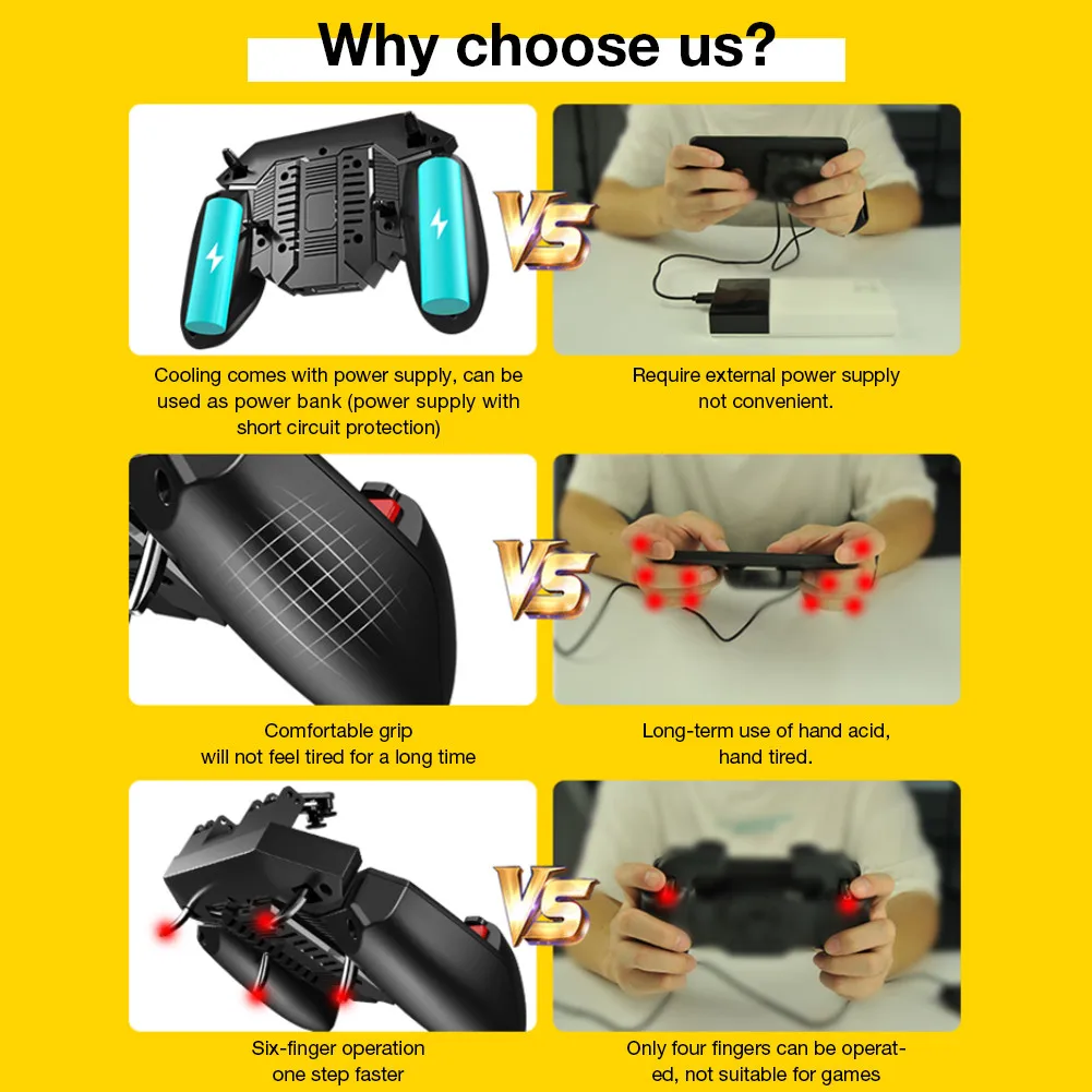 Newest  AK77 Mobile Game Controller  Cooling Fan Gamepad Game Joystick Trigger for Pubg Grip Controller