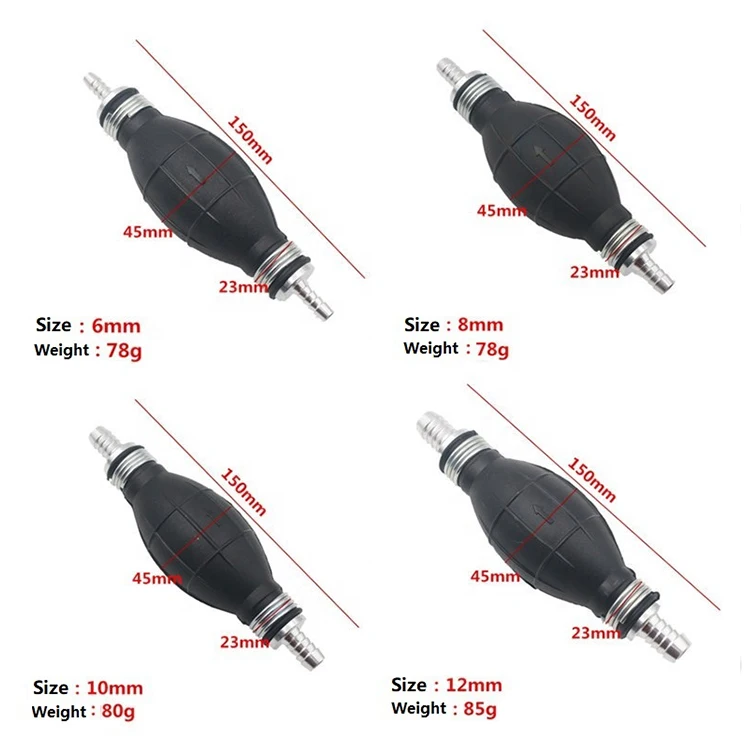Fuel Pump Primer Rubber Aluminum Fuel Pump Line Hand - View #8