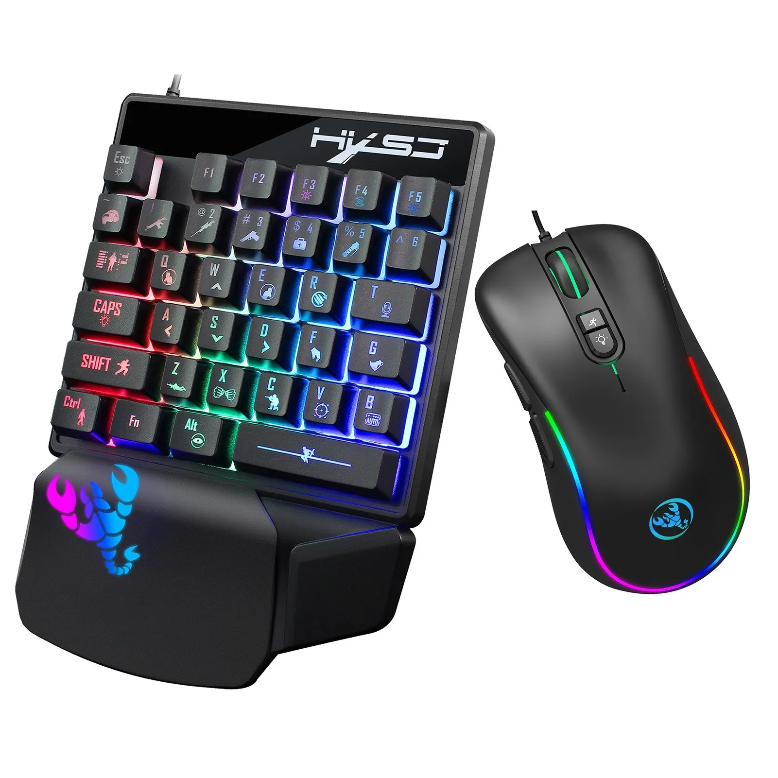 Программируемая Игровая Мышь Hxsj J300 + V400 С Rgb Подсветкой И ...