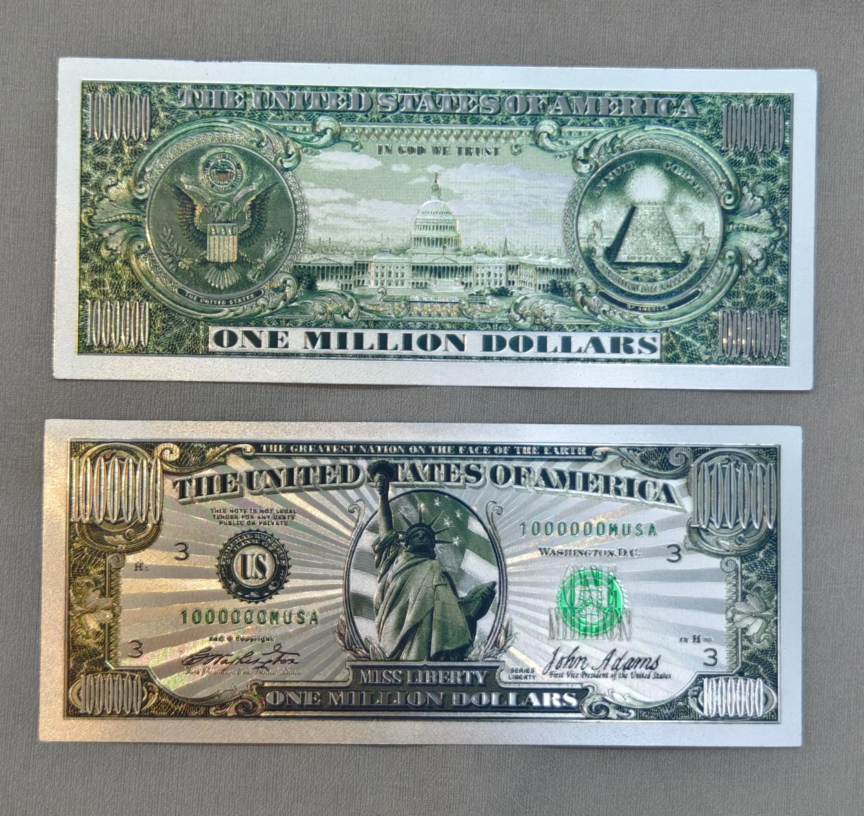 一万美元美国货币耶稣镀金镀银箔纸币