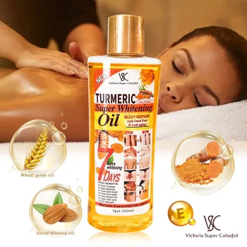 Private Label 7-Day Turmeric Super Whitening Oil 100% Organic Anti-Aging Anti-Dark Spot Essential Oil Face Body Skin Care Spa