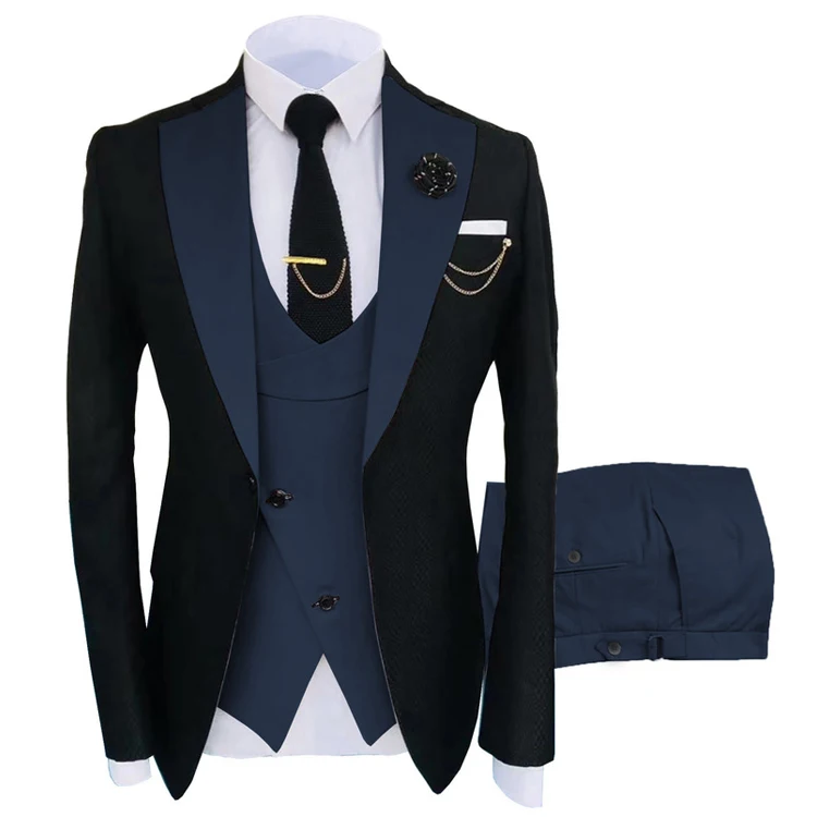 New Grooming Tuxedo Male Suit Boutique Elegant Gentleman Men Clothing 3 Piece Set Luxury aperçu 12