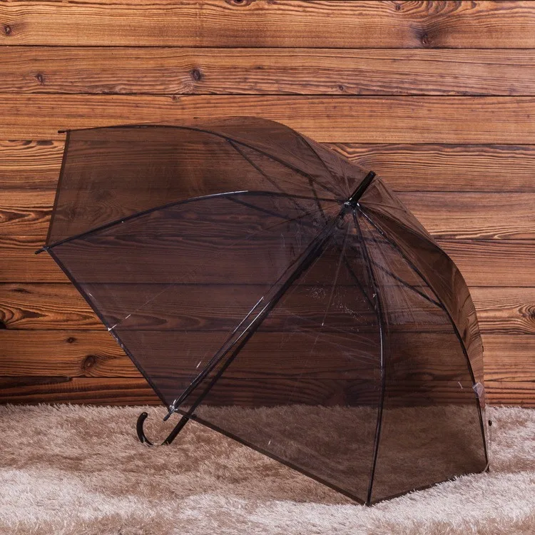 PVC Clear Wedding Umbrellas Auto Open Windproof Clear Kids Umbrella Transparent Large Clear Stick Bubble Umbrella
