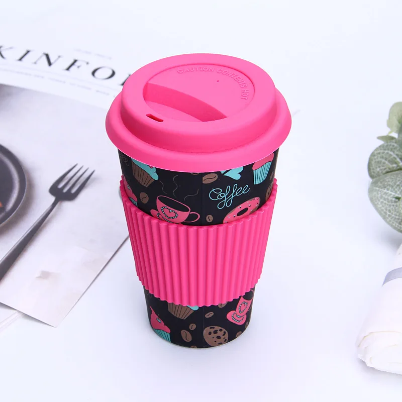 400ml Eco-Friendly Bamboo Fiber Coffee Mug Travel Mug With Lid