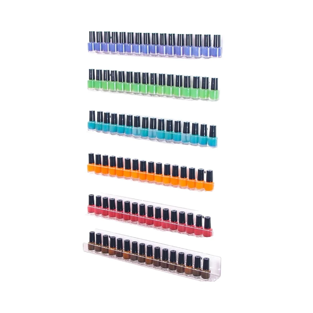6 Piece Acrylic Nail Polish Organizer Rack Wall Mounted, Essential Oil Display Stand, Alcohol Ink Paint Storage Holder