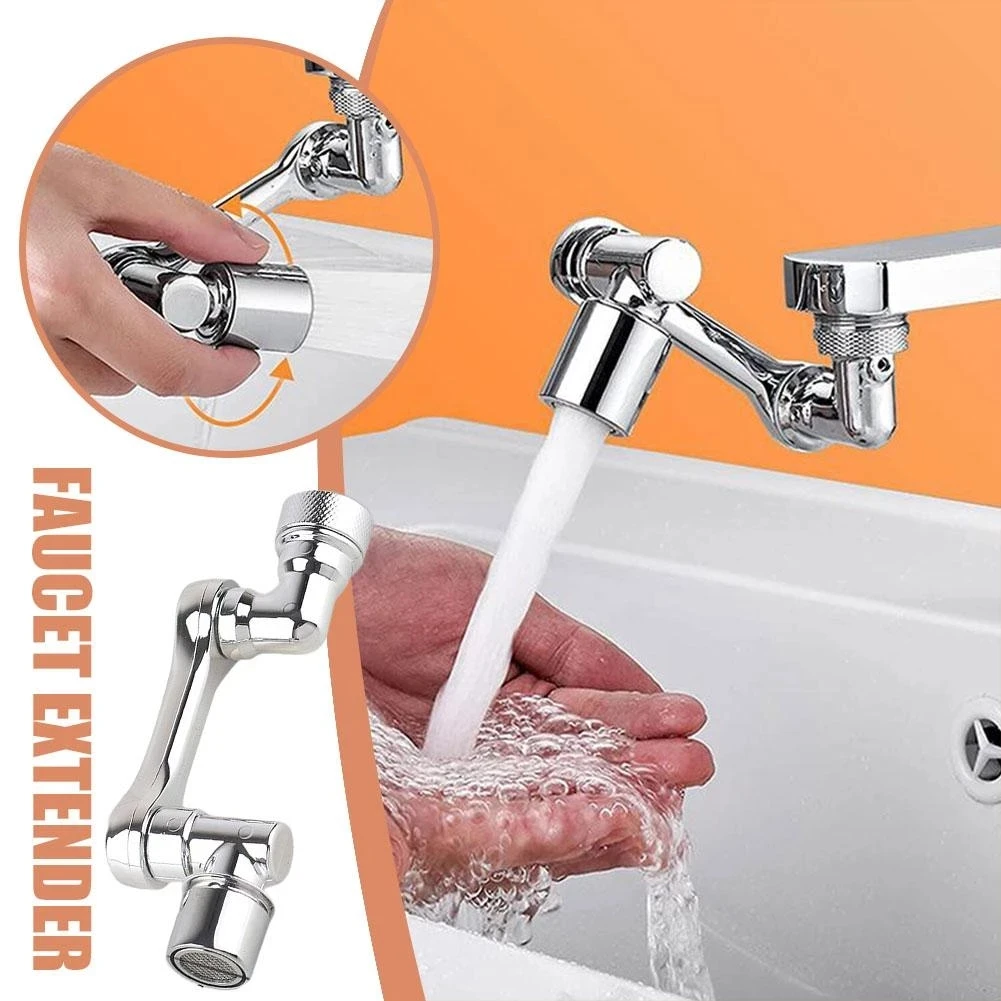 Universal 1080 degree Swivel Robotic Arm Faucet Plastic Kitchen Sink Extension Faucet Rotatable Multifunctional Extension Faucet