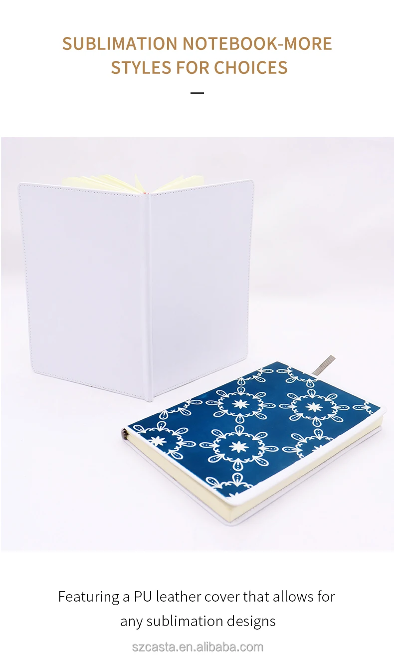 Custom Printing Hard Cover Journals A4 A5 A6 Pu White School Notebooks ...